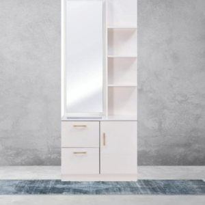 Engineered Wood Dressing Table Frosty White With Drawers And Shelves